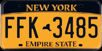 NY license plate FFK3485