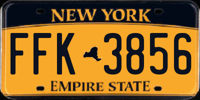 NY license plate FFK3856