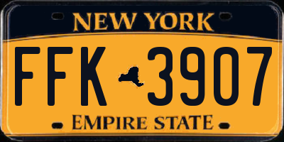 NY license plate FFK3907