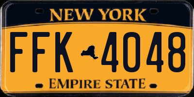 NY license plate FFK4048