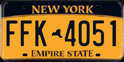 NY license plate FFK4051