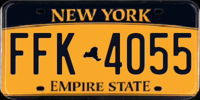 NY license plate FFK4055