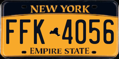 NY license plate FFK4056