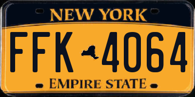 NY license plate FFK4064