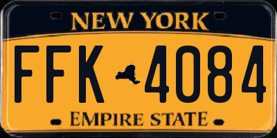 NY license plate FFK4084