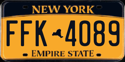 NY license plate FFK4089