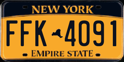 NY license plate FFK4091