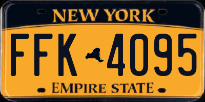 NY license plate FFK4095