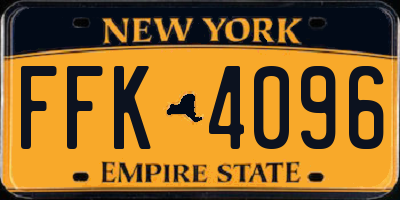 NY license plate FFK4096