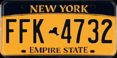 NY license plate FFK4732