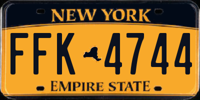 NY license plate FFK4744
