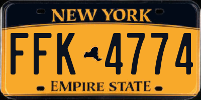 NY license plate FFK4774