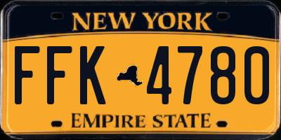 NY license plate FFK4780