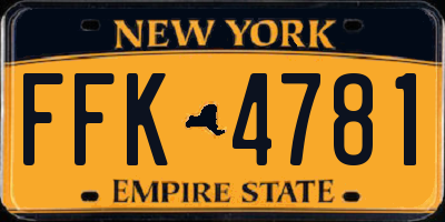 NY license plate FFK4781