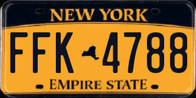 NY license plate FFK4788