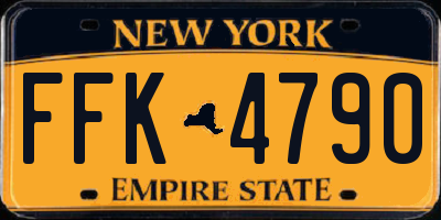 NY license plate FFK4790