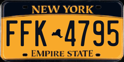 NY license plate FFK4795