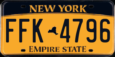 NY license plate FFK4796