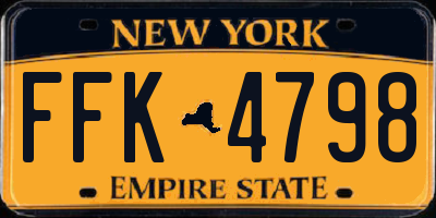 NY license plate FFK4798