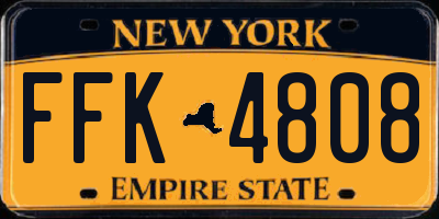 NY license plate FFK4808