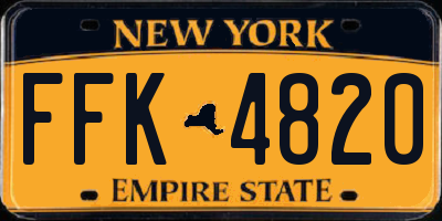 NY license plate FFK4820