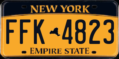 NY license plate FFK4823