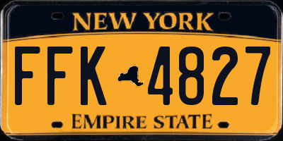NY license plate FFK4827