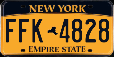 NY license plate FFK4828