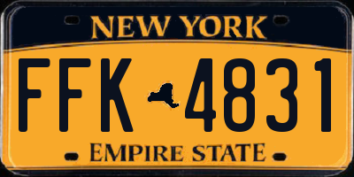 NY license plate FFK4831