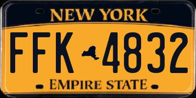 NY license plate FFK4832