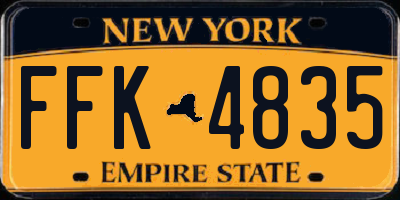 NY license plate FFK4835