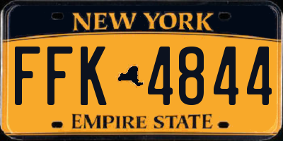 NY license plate FFK4844