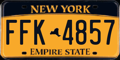 NY license plate FFK4857