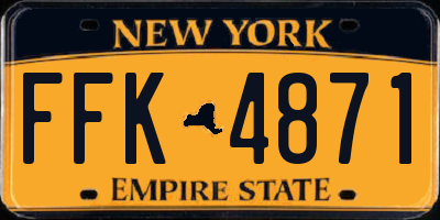NY license plate FFK4871