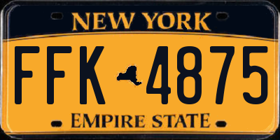 NY license plate FFK4875