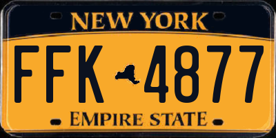 NY license plate FFK4877