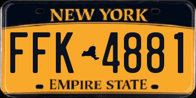 NY license plate FFK4881