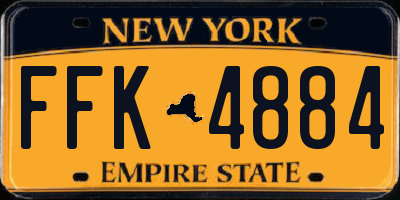 NY license plate FFK4884