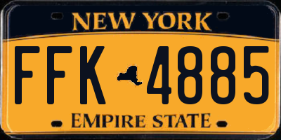 NY license plate FFK4885