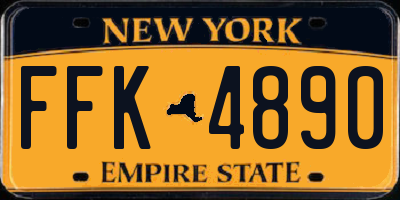NY license plate FFK4890