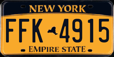 NY license plate FFK4915