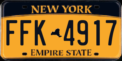 NY license plate FFK4917