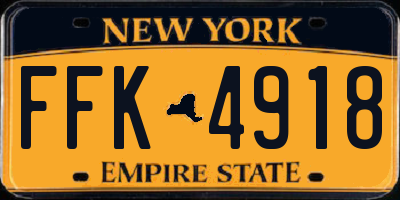 NY license plate FFK4918