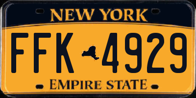 NY license plate FFK4929