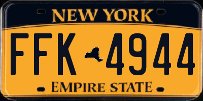 NY license plate FFK4944