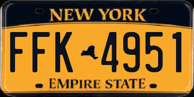 NY license plate FFK4951