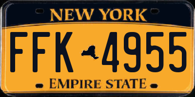 NY license plate FFK4955