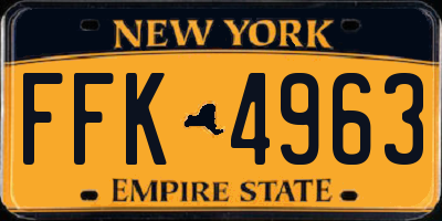 NY license plate FFK4963