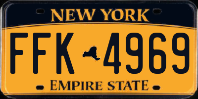 NY license plate FFK4969