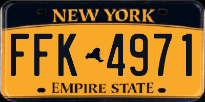 NY license plate FFK4971